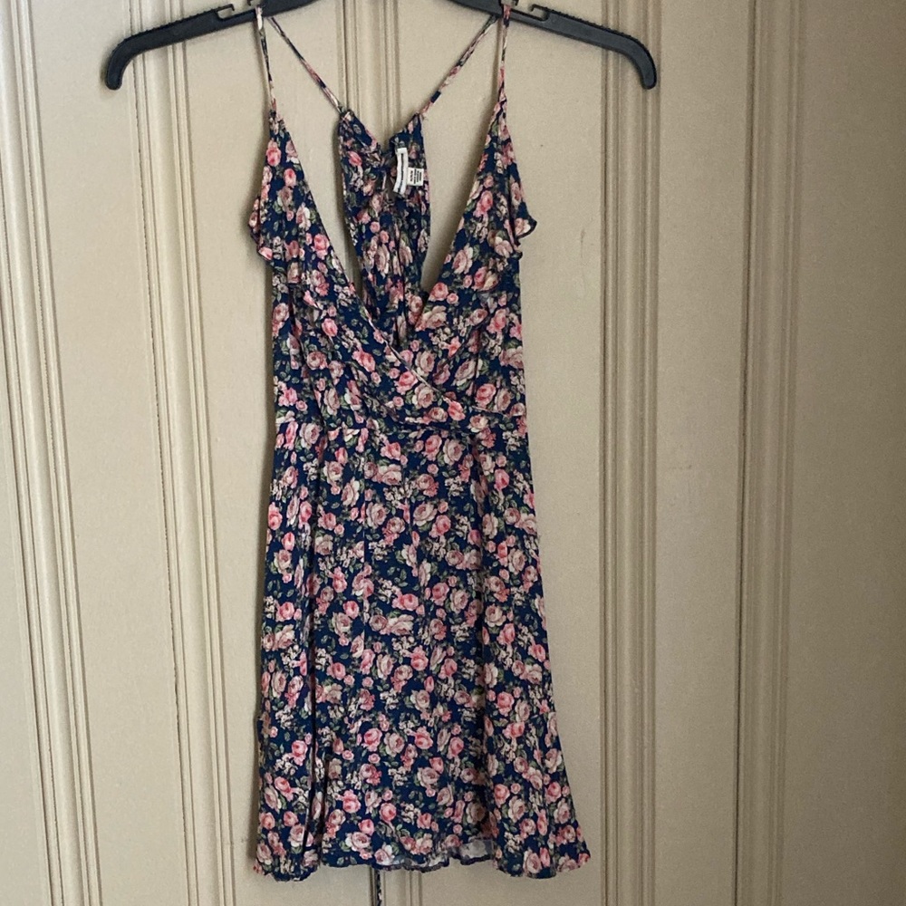 Spaghetti Strap Navy Floral Dress